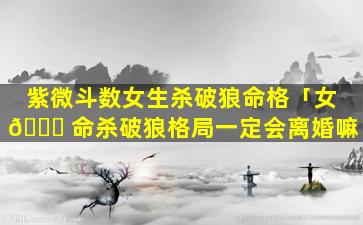 紫微斗数女生杀破狼命格「女 🍀 命杀破狼格局一定会离婚嘛」